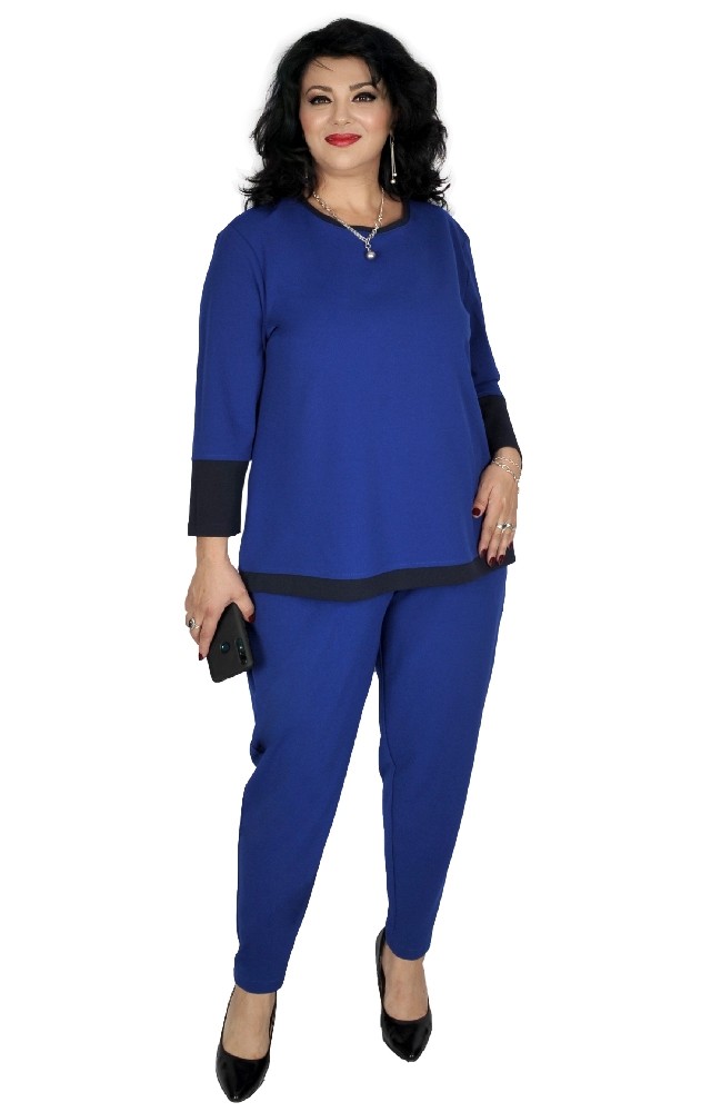 Compleu Erica cu pantaloni, model 6136 (Albastru)