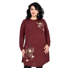Bluza lunga tip pulover, model 17137 (Grena)