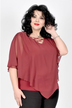 Bluza eleganta voal, model 44551 (Grena)