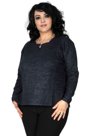 Bluza pulover cu strasuri, model RMY234 (Bleumarin)